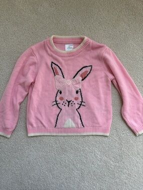 Pink Bunny Toddler Crewneck Sweater